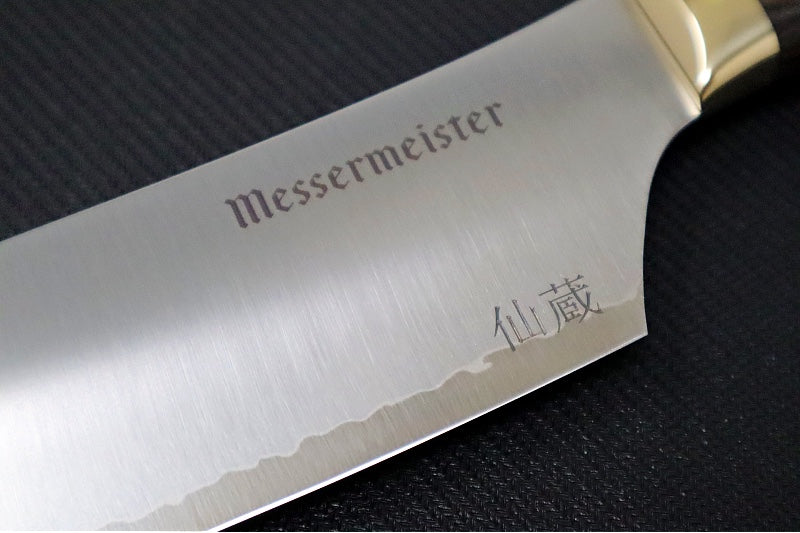 Messermeister Kawashima Series - 6.5" Nakiri Knife - Takefu San Mai Blade - Powdered SG2 Steel - Walnut Pakkawood Handle - Made in Seki City, Japan - Northwest Knives