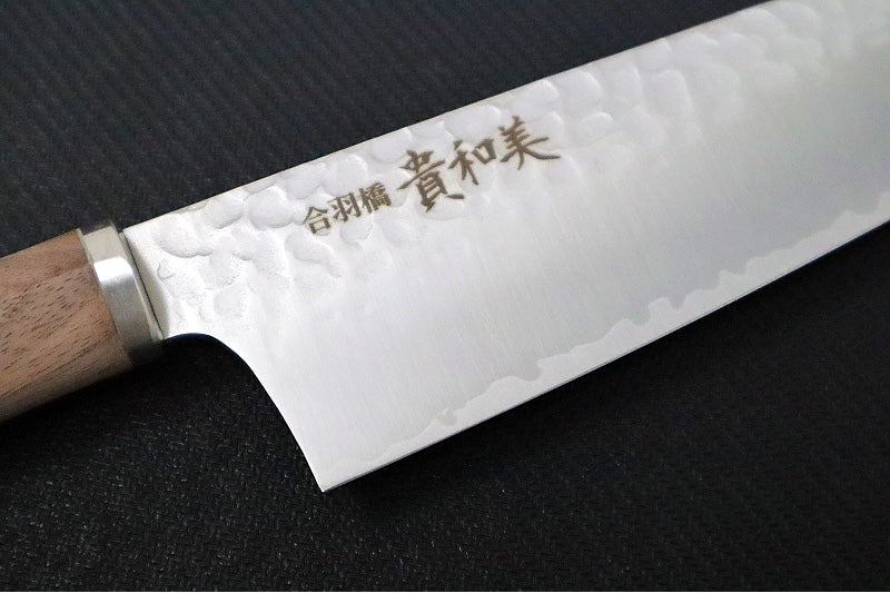 KIWAMI - 7" Bunka Knife - Tsuchime San-Mai VG-10 Steel - Rounded Wood Handle - Made in Seki City, Japan