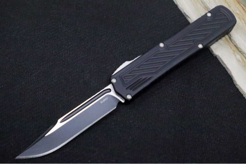 Guardian Tactical Scout OTF - Black Anodized Aluminum Handle / Black 2-Toned Single Edge Blade 143211 - Northwest Knives