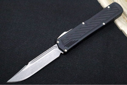Guardian Tactical Scout OTF - Black Anodized Aluminum Handle / Stonewashed Single Edge Blade 143511