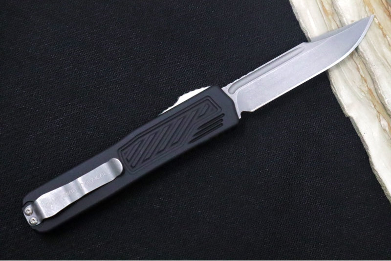 Guardian Tactical Scout OTF - Black Anodized Aluminum Handle / Stonewashed Single Edge Blade 143511 - Northwest Knives