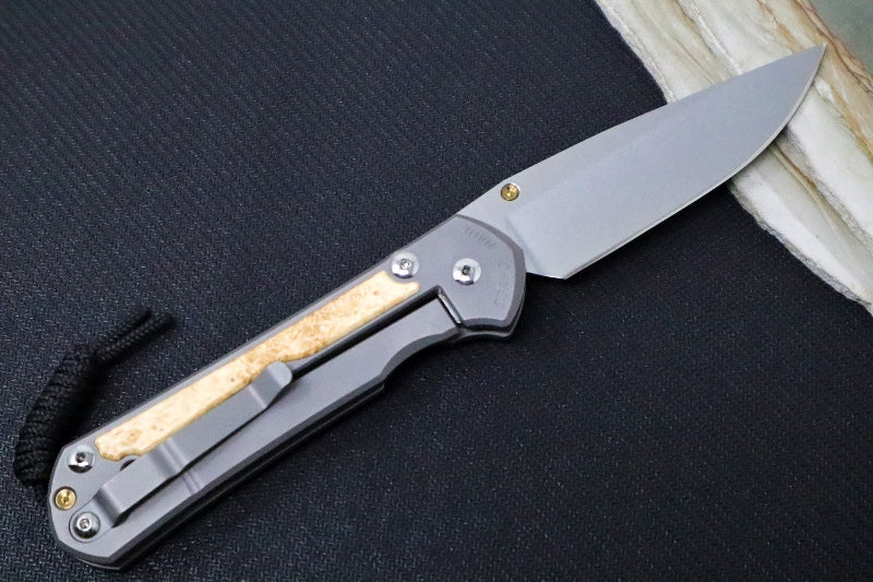 Chris Reeve Large Sebenza 31 - Drop Point Blade / Box Elder Inlay / CPM-Magnacut (A2) L31-1108