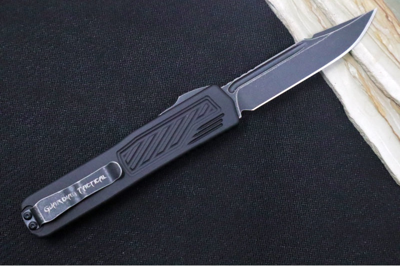 Guardian Tactical Scout OTF - Black Anodized Aluminum Handle / Black Tactical Single Edge Blade 143111