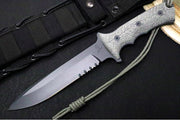 Chris Reeve Knives Green Beret 7" Fixed Blade - Partial Serrated Blade - Black GB7-1001 - Northwest Knives
