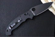 Spyderco Manix 2 XL - Black G-10 Handle / CPM-Magnacut Steel / DLC Black Finish / Leaf Shaped Blade C95GMCBKP2 - Northwest Knives