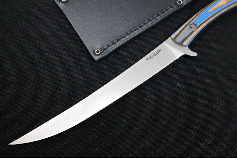 Bradford Knives Fillet N690 - 3D Blue Microtextured G-Wood Handle / N690 Blade / Full Height Flat Grind FILLET-200-N690 - Northwest Knives