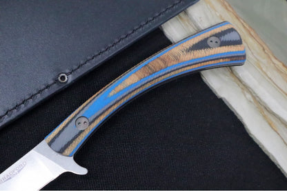 Bradford Knives Fillet N690 - 3D Blue Microtextured G-Wood Handle / N690 Blade / Full Height Flat Grind FILLET-200-N690