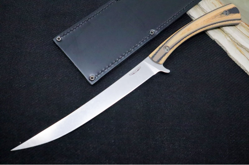 Bradford Knives Fillet N690 - 3D Microtextured G-Wood Handle / N690 Blade / Full Height Flat Grind FILLET-115-N690