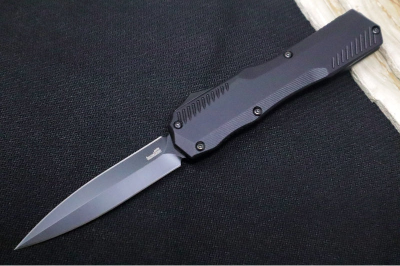 Kershaw 9000DE Livewire OTF - Black Anodized Aluminum Handle / CPM-Magnacut / Double Edge Blade / Black Finish
