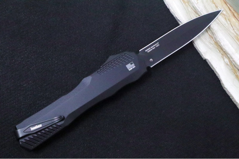 Kershaw 9000DE Livewire OTF - Black Anodized Aluminum Handle / CPM-Magnacut / Double Edge Blade / Black Finish - Northwest Knives