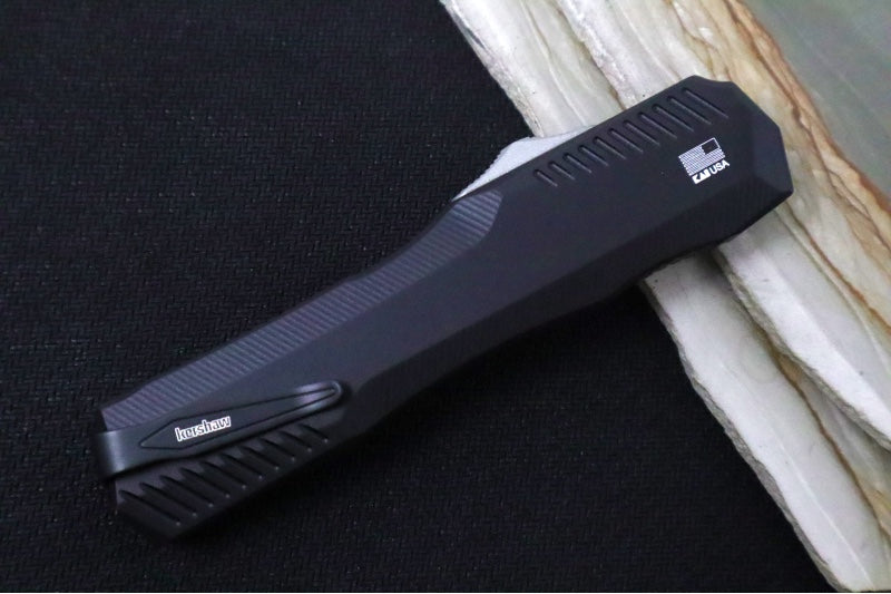 Kershaw 9000CF Livewire OTF - Black Anodized Aluminum & Carbon Fiber Handle / CPM-Magnacut / Spearpoint Blade / Satin Finish - Northwest Knives