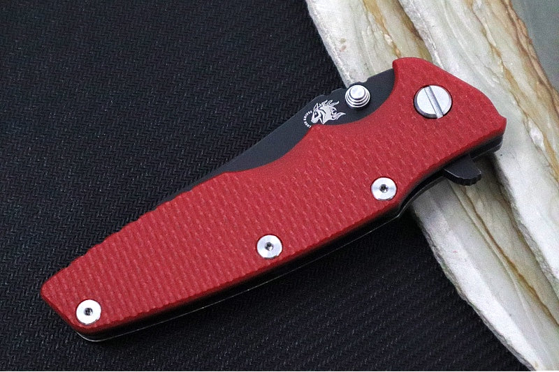 Rick Hinderer Knives Eklipse 3.5" - Spearpoint / Battle Black Anodized Frame / Red G-10 / CPM-S45VN - Northwest Knives