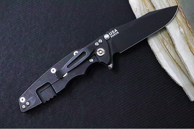 Rick Hinderer Knives Eklipse 3.5" - Spearpoint / Battle Black Anodized Frame / Translucent Green G-10 / CPM-S45VN - Northwest Knives