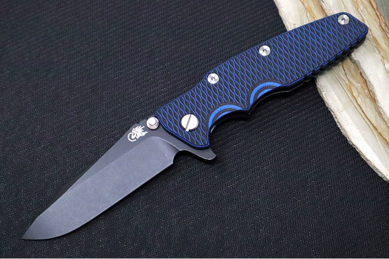 Rick Hinderer Knives Eklipse 3.5" - Spearpoint / Battle Black Anodized Frame / Black & Blue G-10 / CPM-S45VN - Northwest Knives