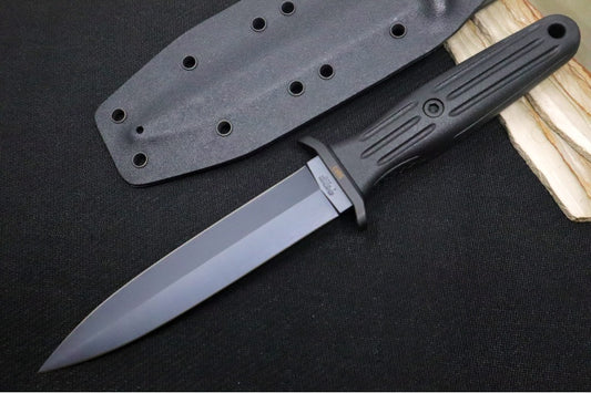 Boker Applegate-Fairbairn Black Fixed Blade - 440C Steel / Dagger Blade / Black Synthetic Handle Scales 120543B