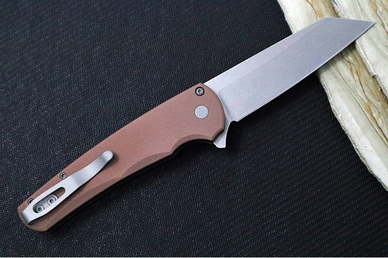 Pro Tech Malibu Flipper - Flat Dark Earth Anodized Aluminum Handle / Reverse Tanto Blade / CPM-Magnacut Steel / Stonewashed Finish 5401-FDE - Northwest Knives