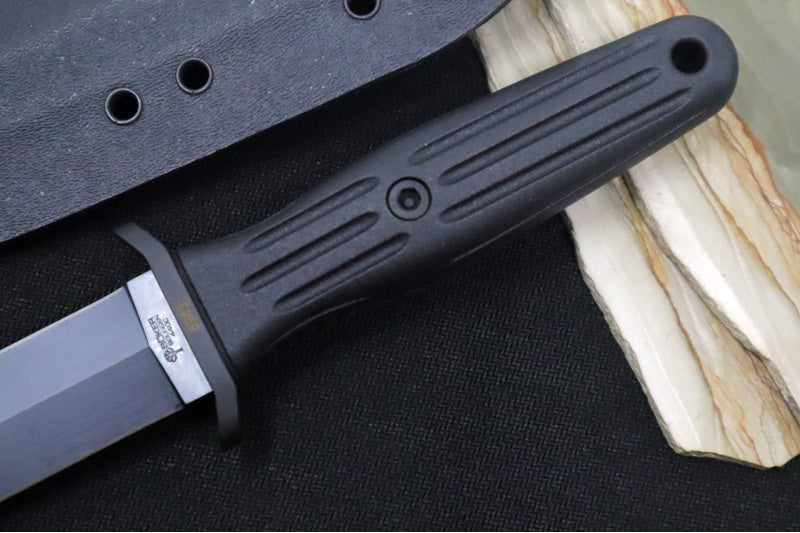 Boker Applegate-Fairbairn Black Fixed Blade - 440C Steel / Dagger Blade / Black Synthetic Handle Scales 120543B - Northwest Knives