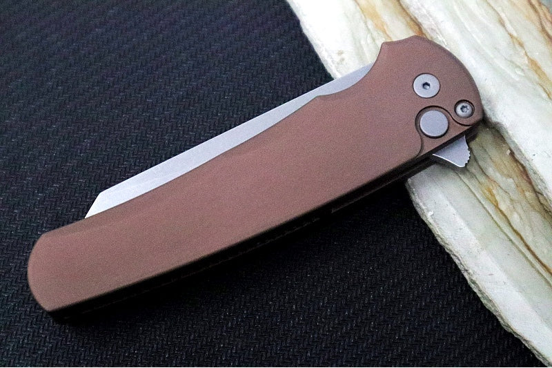 Pro Tech Malibu Flipper - Flat Dark Earth Anodized Aluminum Handle / Reverse Tanto Blade / CPM-Magnacut Steel / Stonewashed Finish 5401-FDE - Northwest Knives