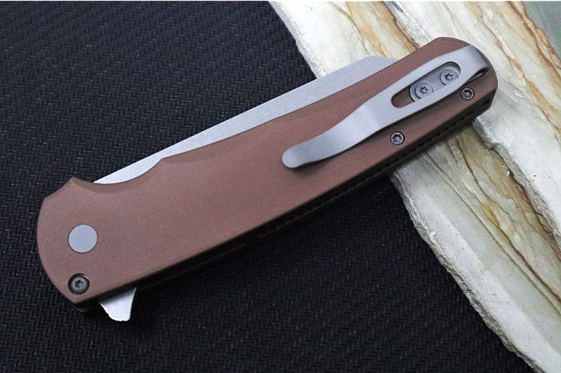 Pro Tech Malibu Flipper - Flat Dark Earth Anodized Aluminum Handle / Reverse Tanto Blade / CPM-Magnacut Steel / Stonewashed Finish 5401-FDE - Northwest Knives