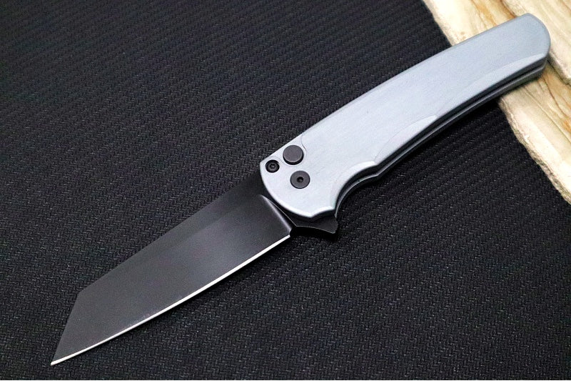 Pro Tech Malibu Flipper - Grey Anodized Aluminum Handle / Reverse Tanto Blade / CPM-Magnacut Steel / Black DLC Finish 5403-Grey - Northwest Knives