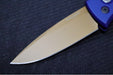 Pro Tech Duke 2 Auto Limited Heritage - Tan PVD Finished Blade / CPM-Magnacut Steel / Black Lip Pearl Push Button / Dark Navy Blue Anodized Aluminum Handle / Black Hardware & Clip DUKE2103-LTDHERITAGE - Northwest Knives