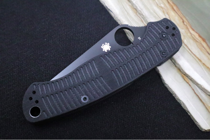 Spyderco Paramilitary 2 Salt - Black G-10 / CPM-Magnacut Blade / Black Blade C81GMCBKP2 - Northwest Knives