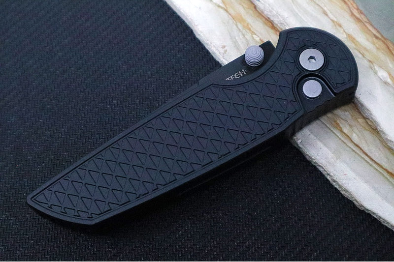 Pro Tech TR-3 Integrity - Drop Point / Black DLC Finish / CPM-Magnacut Steel / "Relic" Black Textured Anodized Handle INT1106 - Northwest Knives