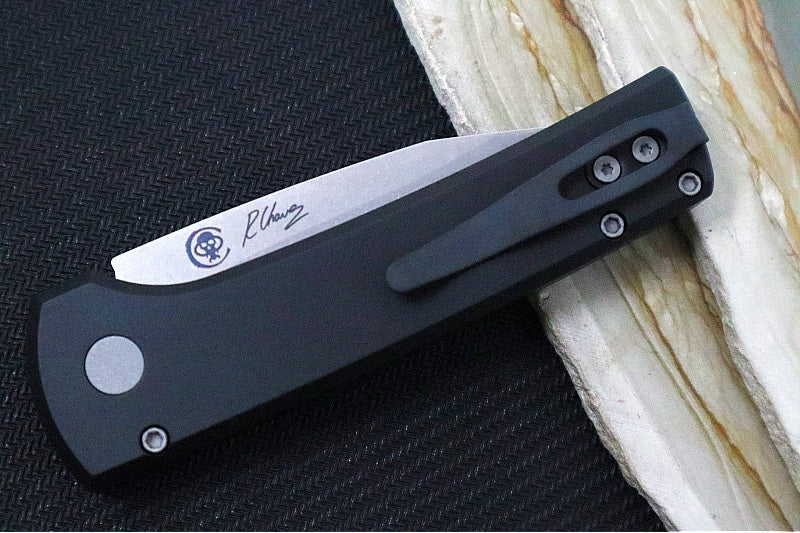 Pro Tech Chaves Scapegoat Compact Auto - Black Anodized Aluminum Handle / Clip Point Blade / CPM-MagnaMax Steel RCS1101 - Northwest Knives