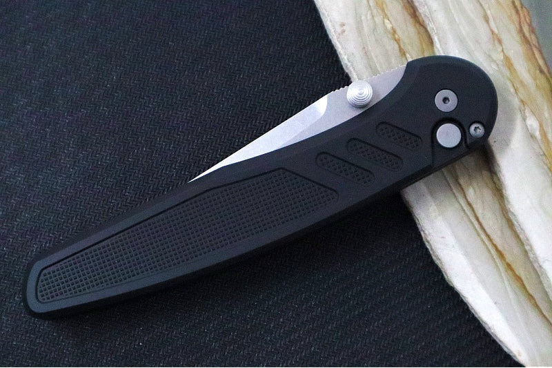 Pro Tech Avalon Peace Neighbor Design Manual - Drop Point Blade / Stonewashed Finish / CPM-Magnacut Steel / Black Knurled Anodized Handle PN1101 - Northwest Knives
