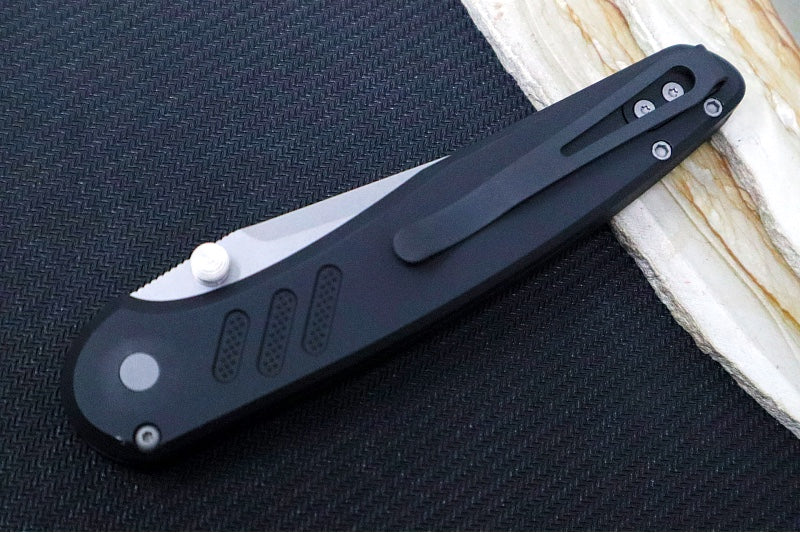 Pro Tech Avalon Peace Neighbor Design Manual - Drop Point Blade / Stonewashed Finish / CPM-Magnacut Steel / Black Knurled Anodized Handle PN1101 - Northwest Knives