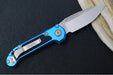 Microtech L.U.D.T Gen III - Stonewashed Finish / Drop Point Blade / Blue Aluminum Handle & Black Traction Tape Inlay - 1135-10BL - Northwest Knives