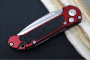 Microtech L.U.D.T Gen III - Stonewashed Finish / Drop Point Blade / Merlot Aluminum Handle & Black Traction Tape Inlay - 1135-10MR - Northwest Knives
