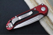Microtech L.U.D.T Gen III - Stonewashed Finish / Drop Point Blade / Merlot Aluminum Handle & Black Traction Tape Inlay - 1135-10MR - Northwest Knives