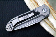 Microtech L.U.D.T Gen III - Apocalyptic Finish / Drop Point Blade / Natural Clear Aluminum Handle - 1135-10APNC - Northwest Knives