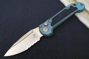 Microtech L.U.D.T Gen III Signature Series - Bronzed Stonewasdh Finish / Partially Serrated Clip Point Blade / Antique Green Anodized Titanium Handle & Textured Inlay / Bronzed Double Vapor Blasted Stainless Hardware - 1135-14MS3 - Northwest Knives