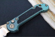 Microtech L.U.D.T Gen III Signature Series - Bronzed Stonewasdh Finish / Partially Serrated Clip Point Blade / Antique Green Anodized Titanium Handle & Textured Inlay / Bronzed Double Vapor Blasted Stainless Hardware - 1135-14MS3 - Northwest Knives