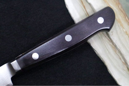 Kikuichi of Japan S33 Series - 3" Paring Knife - VG10 33 Layered Damascus - Black Dyed Stabilized Handle - Handcrafted in Nara, Japan