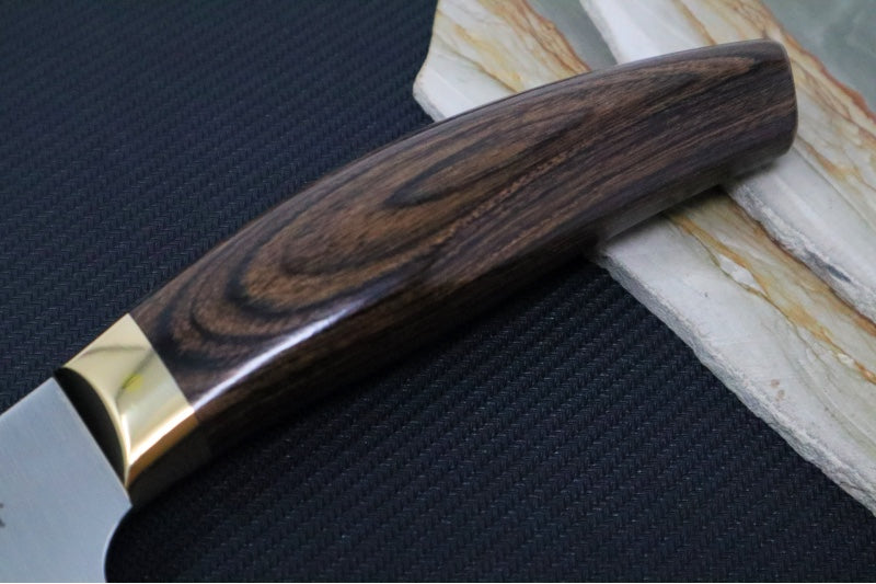 Messermeister Kawashima Series - 8" Chef Knife - Takefu San Mai Blade - Powdered SG2 Steel - Walnut Pakkawood Handle - Made in Seki City, Japan - Northwest Knives