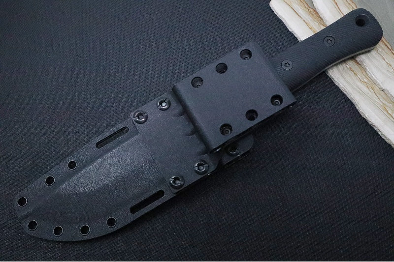 Reiff Knives F6 GEN2 Fixed Blade - Black Canvas Micarta Handle / CPM-3V Steel / Stonewashed Drop Point Blade / Black Kydex Sheath - Northwest Knives