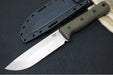 Reiff Knives F6 GEN2 Fixed Blade - Green Canvas Micarta Handle / CPM-3V Steel / Stonewashed Drop Point Blade / Black Kydex Sheath - Northwest Knives