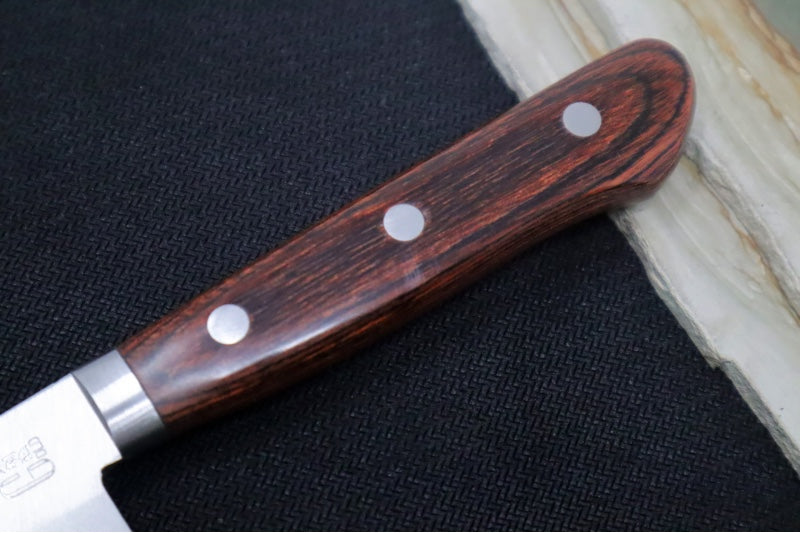 Kikuichi Warikomi Gold - Bunka 5.3" - Stainless Steel - Mahogany Wood Handle - Made in Nara, Japan - Northwest Knives