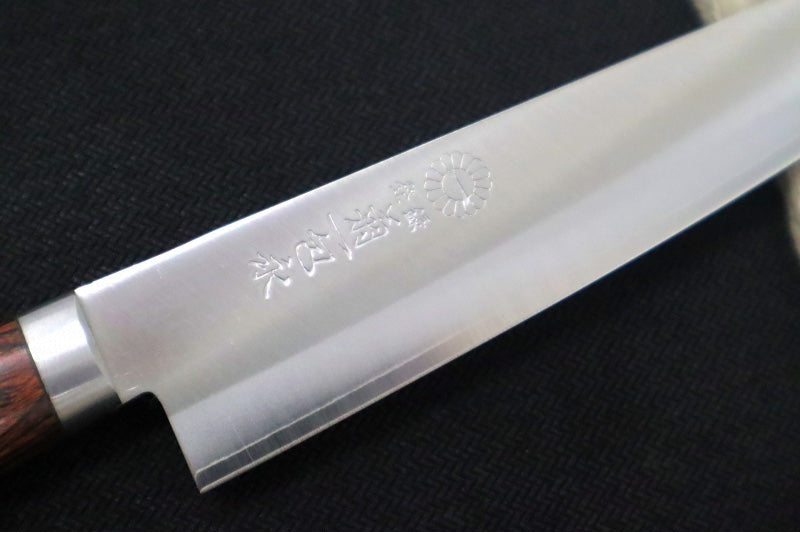 Kikuichi Warikomi Gold - Bunka 5.3" - Stainless Steel - Mahogany Wood Handle - Made in Nara, Japan - Northwest Knives