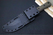 Reiff Knives F6 GEN2 Fixed Blade - Green Canvas Micarta Handle / CPM-3V Steel / Stonewashed Drop Point Blade / Black Kydex Sheath - Northwest Knives