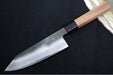 Kikuichi of Japan Kuro Series - 7" Santoku Knife - White #2 Carbon Steel - Octagonal Walnut Handle - Water Buffalo Horn Ferrule - Handcrafted in Nara Japan - Northwest Knives