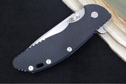 Rick Hinderer Knives XM-24 - 4" Spearpoint Blade / CPM-S45VN / Black G-10 / Stonewashed Blue Titanium Frame