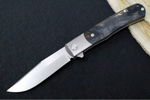 Garage Sale Boker TRPPR Flipper - CPM-MagnaCut Steel / Two-Tone Clip Point Blade / Curly Birch Wood Handles with Titanium Bolsters 112098 - Northwest Knives