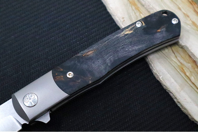 Garage Sale Boker TRPPR Flipper - CPM-MagnaCut Steel / Two-Tone Clip Point Blade / Curly Birch Wood Handles with Titanium Bolsters 112098 - Northwest Knives
