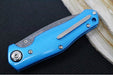 Garage Sale Boker 1969 Z28 Damascus - Blue Anodized Handle Scales / Drop Point Blade / Chad Nichols Tread Pattern Damascus 111101DAM - Northwest Knives