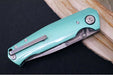 Garage Sale Boker 1969 Mach-1 Damascus - Green Anodized Aluminum Handle Scales / Drop Point Blade / Chad Nichols Wavepool Pattern Damascus 111102DAM - Northwest Knives
