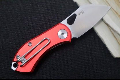 GiantMouse Nibbler Folder - Bohler N690 Steel / Wharncliffe Blade / Red Anodized Aluminum Handle NIBBLER-ALU-RED